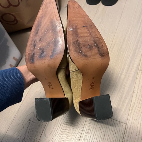 Zara suede pointy ankle boots size 39 - Picture 6 of 11